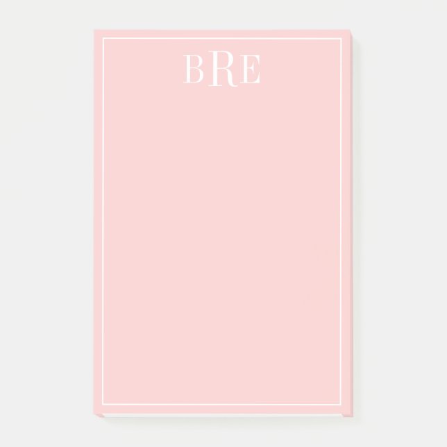 Initialen Pfirsich Post-it Klebezettel (Vorderseite)