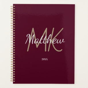 Initialer Name des benutzerdefinierten Burgundy-Mo Planer