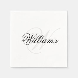 Initialer Name des benutzerdefinierten Schwarz-Wei Serviette