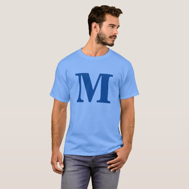 Initialer Name des Blue Monogram T-Shirt (Vorne ganz)