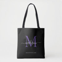 Initialer Name des Lila Schwarzen Violet Monogram-