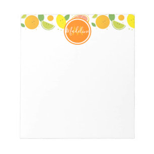 Initialer Name des Zitrusmusters Notizblock