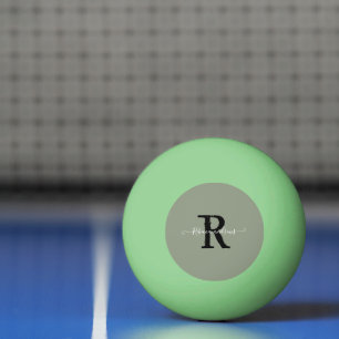 Initialer Name für das elegante Sage Green Monogra Tischtennisball
