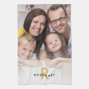 Initialer Name für das Foto Overlay-Monogramm Geschirrtuch
