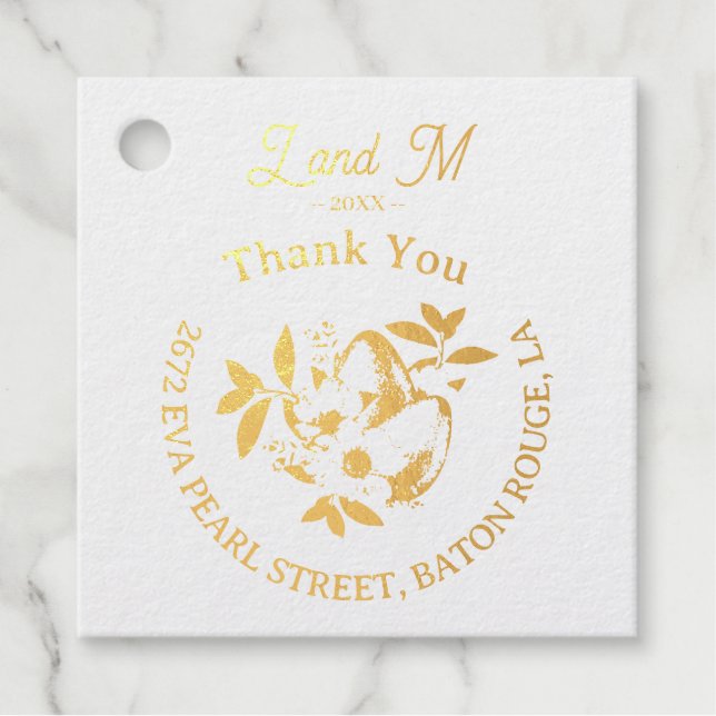 Initialer Name im Osterstil Vielen Dank Geschenkanhänger (Vorderseite)