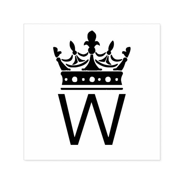 Initiales Monogramm für einen eleganten Crown Topp Permastempel (Design)