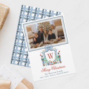 Initiales Nutcracker-Wappen-Foto für die Aquarellf Feiertagskarte