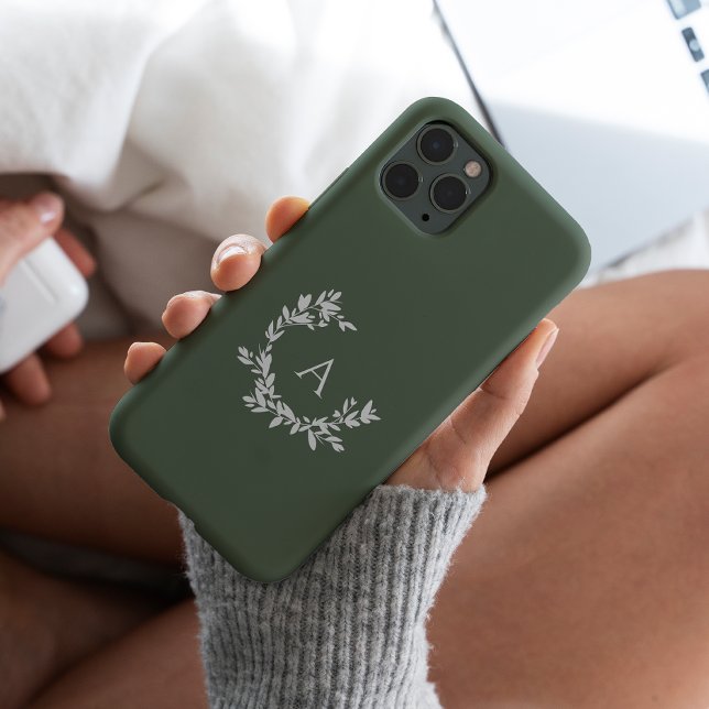Initialgrün der botanischen Monogramm Case-Mate iPhone Hülle (Von Creator hochgeladen)