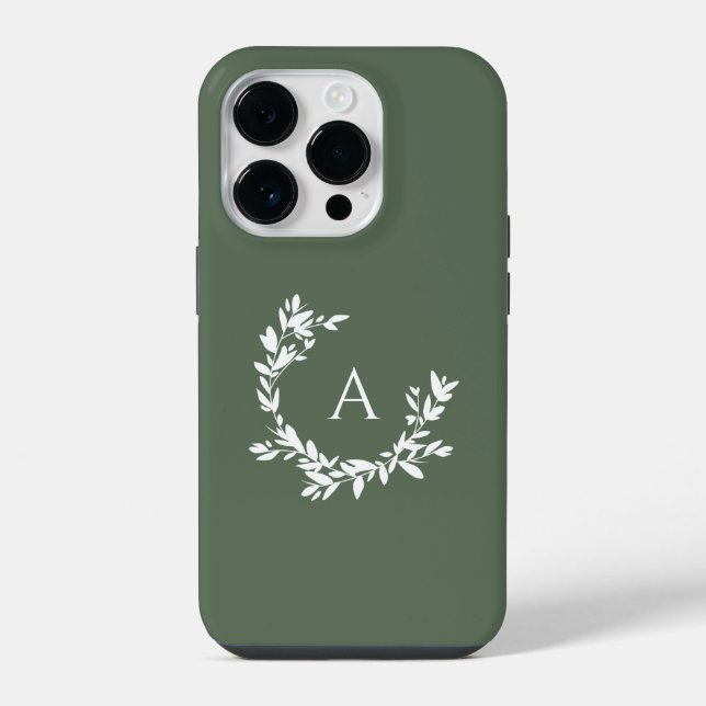 Initialgrün der botanischen Monogramm iPhone Hülle (Rückseite)