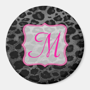 Initialmagazin "Cheetah Spot Animal Print Monogram Magnet