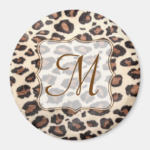 Initialmagazin "Cheetah Spot Animal Print Monogram Magnet