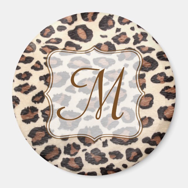 Initialmagazin "Cheetah Spot Animal Print Monogram Magnet (Vorne)