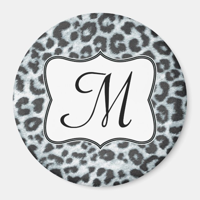 Initialmagazin "Cheetah Spot Animal Print Monogram Magnet (Vorne)