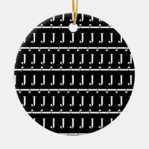 Initialmonogram Letter J, Choose background color Keramik Ornament