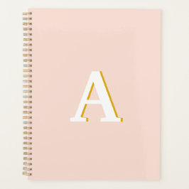 Initialmonogramm Blush Pink Vintag Typografie Pla Planer