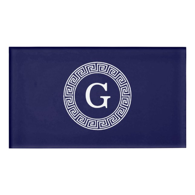 Initialmonogramm für den Navy Blue Whites griechis Namenschild (Vorderseite)