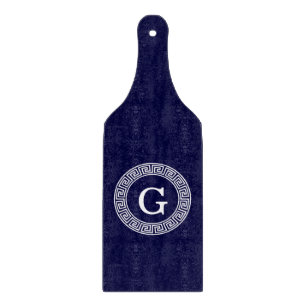Initialmonogramm für den Navy Blue Whites griechis Schneidebrett
