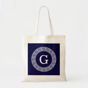 Initialmonogramm für den Navy Blue Whites griechis Tragetasche