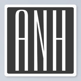 Initialmonogramm | Schwarz weiß Aufkleber