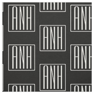 Initialmonogramm   Schwarz weiß Stoff