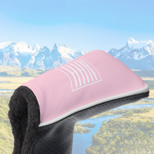 Initialmonogramm   Weiß auf hellrosa Golf Headcover