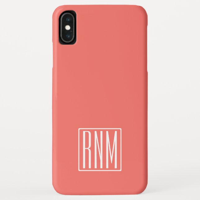 Initialmonogramm | Weiß auf Korallen Case-Mate iPhone Hülle (Rückseite)