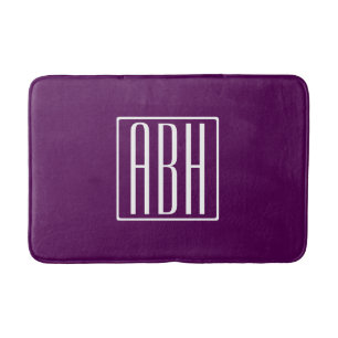 Initialmonogramm White on Deep Lila Badematte