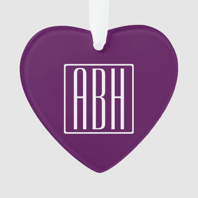 Initialmonogramm | White on Deep Lila Ornament (Vorderseite)