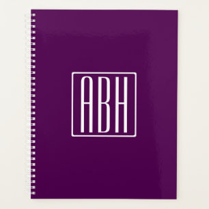 Initialmonogramm White on Deep Lila Planer
