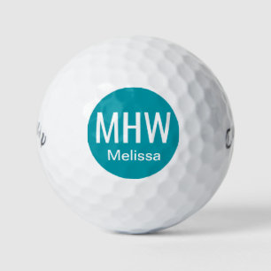 Initialname Aquamarin Golfball