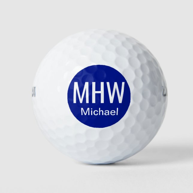 Initialname Blau Golfball (Vorderseite)