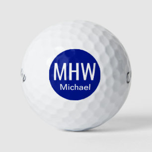 Initialname Blau Golfball