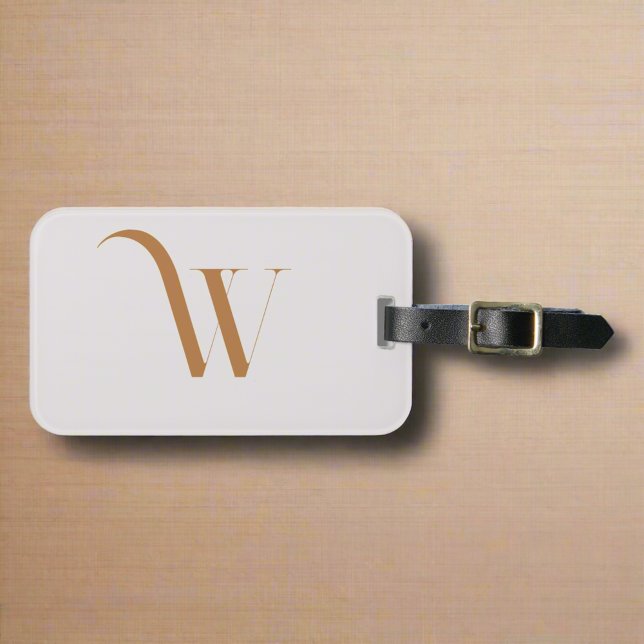 Initialname Brown Typografy Custom Monogram Gepäckanhänger (Von Creator hochgeladen)