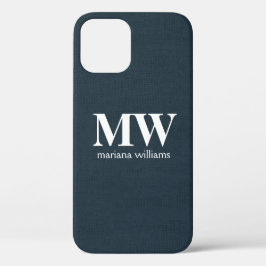 Initialname des blauen Minimalistischen Monogramms Case-Mate iPhone Hülle