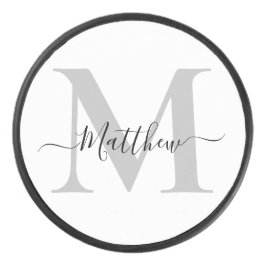Initialname des Monogramms personalisieren Eishockey Puck