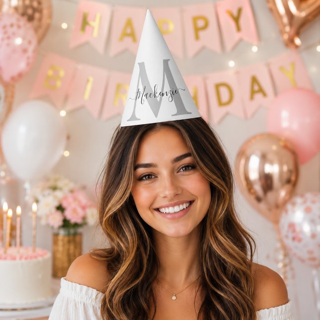 Initialname des Monogramms personalisieren Partyhütchen (Personalize Monogram Initial Name Party Hat)