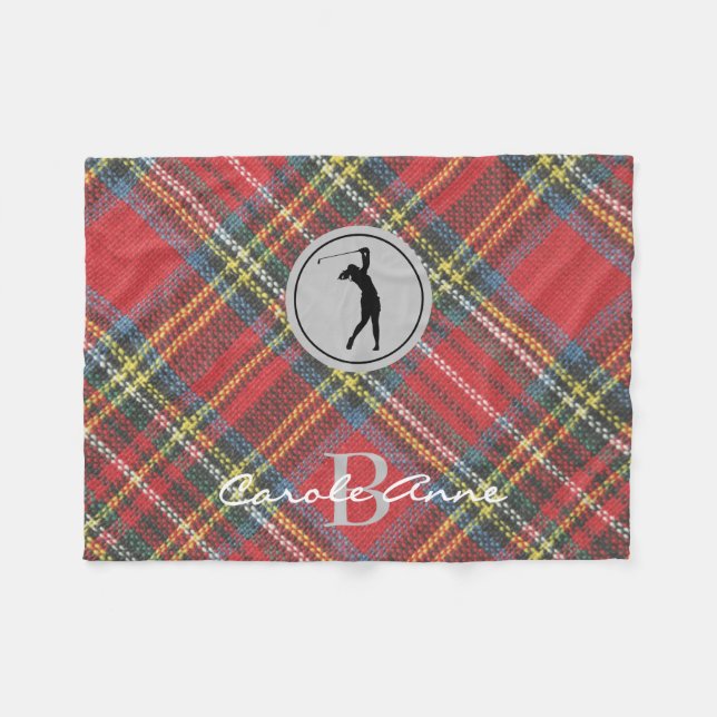 Initialname Frau Golfer, Stewart Tartan Kariert Fleecedecke (Vorderseite (Horizontal))