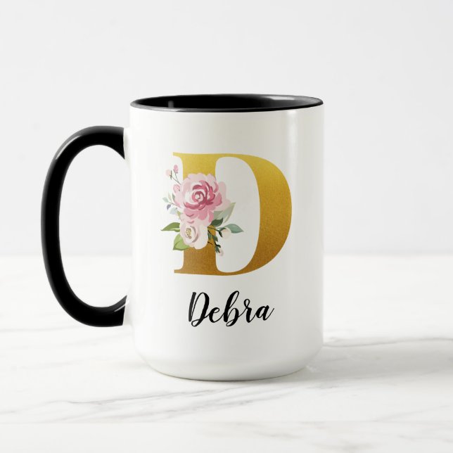 Initialname für das benutzerdefinierte florale Mon Tasse (Links)
