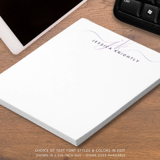 Initialname für Skriptmonogramme Minimalistisch Li Notizblock (Von Creator hochgeladen)