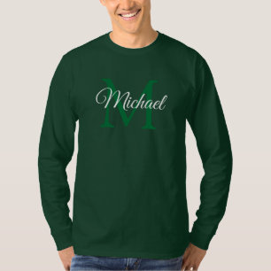 Initialname Mens Long Sleeve für benutzerdefiniert T-Shirt