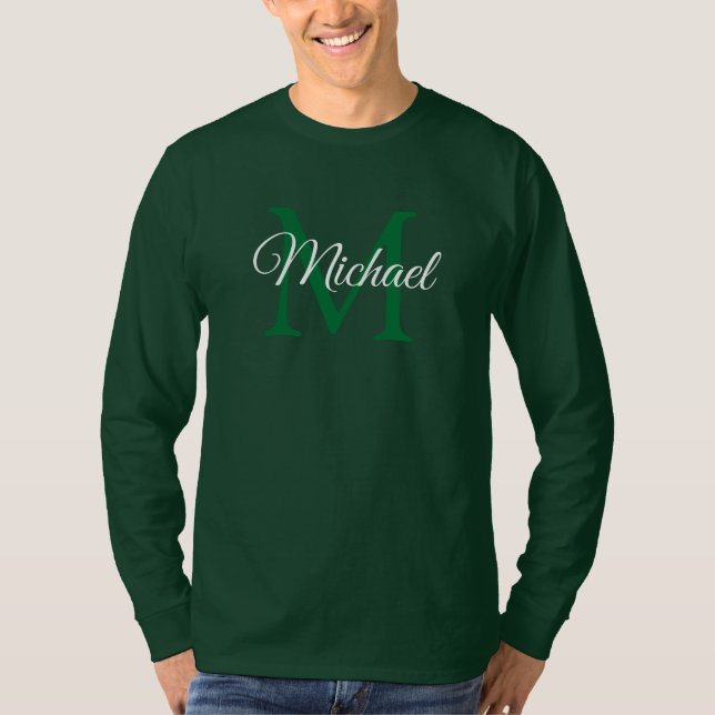 Initialname Mens Long Sleeve für benutzerdefiniert T-Shirt (Vorderseite)