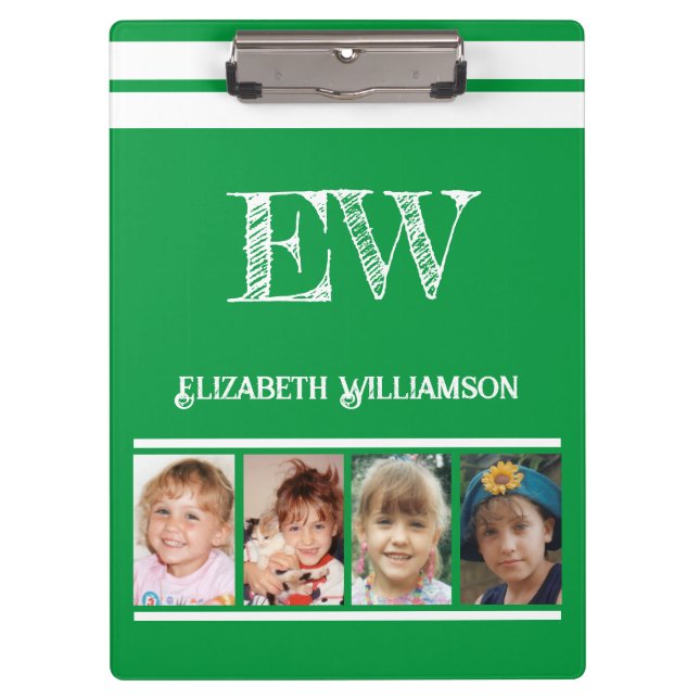 Initialnamen 8 Fotos kelgrün hinzufügen Klemmbrett (Vorderseite)