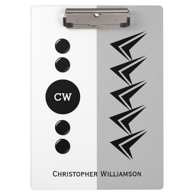 Initialnamen weiß und grau hinzufügen klemmbrett (Vorderseite)