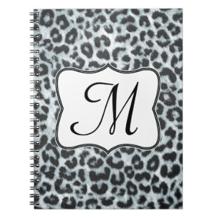 Initialnotiz Buch Cheetah Spot Animal Monogram
