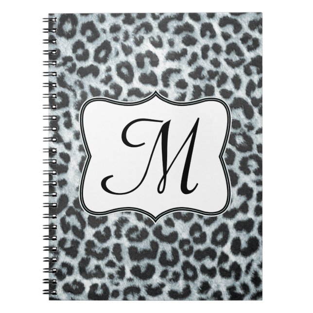 Initialnotiz Buch Cheetah Spot Animal Monogram (Vorderseite)