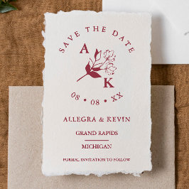 Initials für Minimalistische Wildblumen Gummistempel