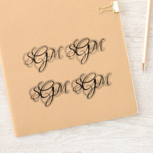 Initials für Monogramm mit 3 Buchstaben, benutzerd Aufkleber
