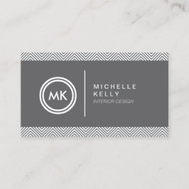 INITIALS-LOGO mit ZICKZACK PATTERN 2-Visitenkarte Visitenkarte