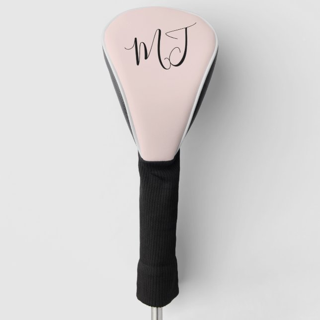 Initials Modern Blush Golfkopfhaube Golf Headcover (Vorderseite)