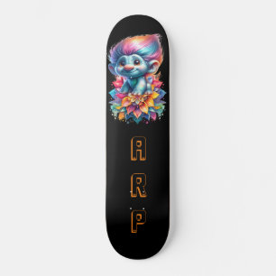 *~* Initials Neon Hair Rainbow AP89 Troll Skateboard